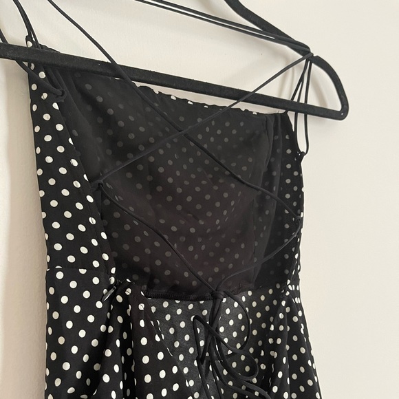 Black & white polka-dotted mini dress - Picture 3 of 7